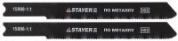 Полотна STAYER "PROFI" для эл/лобзика, HSS, по металлу (0,5-1,5мм), US-хвост., шаг 1,1мм, 50мм, 2шт 15998-1.1_z01
