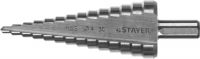 Сверло STAYER "MASTER" ступенчатое по сталям и цвет.мет., сталь HSS, d=4-30 мм, 14 ступ.d4-30, L-100 мм, трехгран. хв. 10 мм 29660-4-30-14