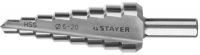 Сверло STAYER "MASTER" ступенчатое по сталям и цвет.мет., сталь HSS, d=6-20мм,8ступ.d 6-8-10-12-14-16-18-20,L-75мм,3-х гран.хв. 8мм 29660-6-20-8