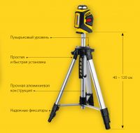 Нивелир лазерный линейный SL360-2 + 360 град горизонталь со штативом и в кейсе STAYER 34962-2, фото 18