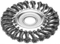 Щетка STAYER  дисковая для УШМ, плетенные пучки проволоки 0,5мм, 175мм/22мм 35120-175