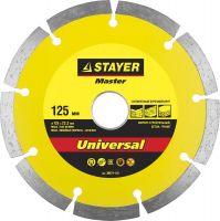 Круг отрезной алмазный STAYER "MASTER" сегментный, сухая резка, 22,2х125мм, 36671-125                                                                                                                              