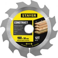 Диск пильный по дереву «Construct» STAYER 3683-190-30-12