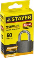 Замок STAYER "STANDARD" навесной, металлический корпус, закаленная дужка, 63 мм, 37160-60                                                                                                                         , фото 2