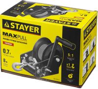 Лебедка ручная барабанная STAYER "MASTER", тяговая, тросовая, 0,7 т, 8 м 43112-0.7, фото 2