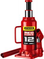 Домкрат гидравлический бутылочный "RED FORCE", 12т, 230-465 мм, STAYER 43160-12_z01