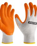 STAYER ULTRA, S-M, х/б перчатки с рельефным латексным покрытием, противоскользящие (11403-S)
