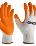STAYER ULTRA, L-XL, х/б перчатки с рельефным латексным покрытием, противоскользящие (11403-XL)