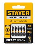 STAYER HERCULES, PH2, 25 мм, 5 шт, торсионные биты (26231-2-25-5)