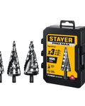 STAYER Pro-Max 3 шт, 4-38мм, винтовая спираль, набор сверл ступенчатых (29661-4-38-H3)