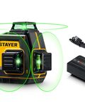 STAYER SL-3D, 50м, точн. +/-0,5 мм/м, зеленый лазерный нивелир (34963)