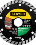 STAYER Progressive, d115 мм, (22.2 мм, 7 х 2.4 мм), сегментированный алмазный диск, Professional (3662-115)
