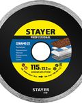 STAYER Ceramo-22, d 115 мм, (22.2 мм, 5 х 1.9 мм), сплошной сплошной алмазный диск, Professional (3664-115)
