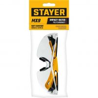 Очки защитные, двухкомпонентные дужки, открытого типа MX-9 прозрачные STAYER 110490, фото 2